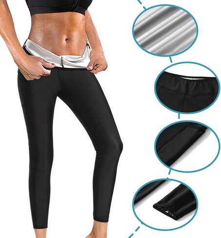 NonEcho Women Sauna Sweat Pants Training Leggings Compression Yoga Running Capri Pants Workout Hot Thermo Body Shape in Saudi Arabia