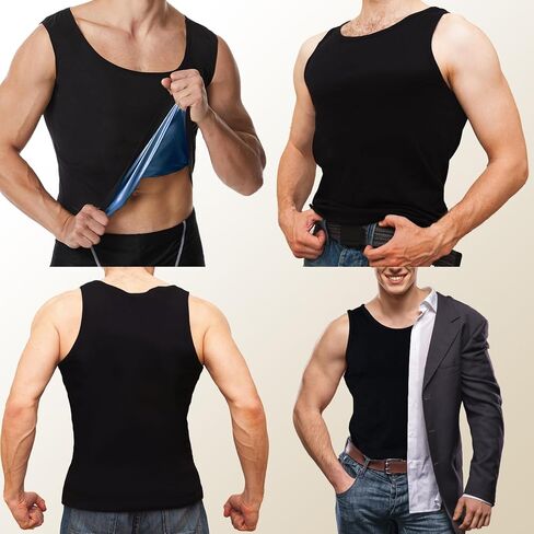 Sauna Vest for Men Waist Trainer,Sleeveless Sauna Suit for Men Weight Loss,Sauna Shirt for Men Compression Tank Top in Saudi Arabia
