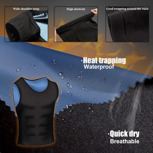 Sauna Vest for Men Waist Trainer,Sleeveless Sauna Suit for Men Weight Loss,Sauna Shirt for Men Compression Tank Top in Saudi Arabia