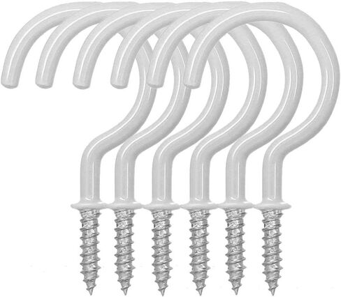 Pack of 40 Utility 1-1/2 inch Ceiling Hooks Vinyl Coated Screw-in Wall Hooks Plant Hooks Hangers Kitchen Hooks Cup Hooks for Indoor & Outdoor Use (White) in Saudi Arabia