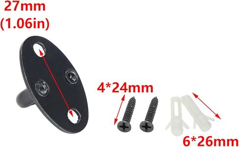 6Pcs Stainless Steel Ceiling Hooks with Screws and Plastic Anchors,Ceiling Hooks Pad Eyes Plate Marine Hardware Hooks,Black in Kuwait