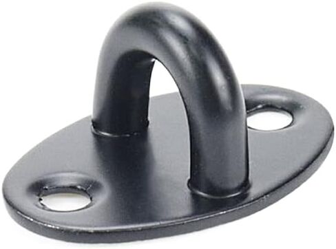 6Pcs Stainless Steel Ceiling Hooks with Screws and Plastic Anchors,Ceiling Hooks Pad Eyes Plate Marine Hardware Hooks,Black in Kuwait