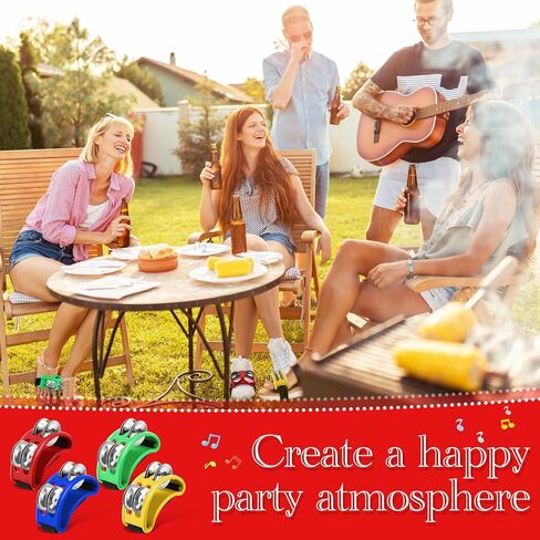 4 Pcs Foot Tambourine Percussion Musical Instrument Percussion Shoe Tambourines for Adults Percussion Pedal with Metal Bells for Drum and Guitar Playing with Elastic Strap for Adults(Multicolor) in Saudi Arabia