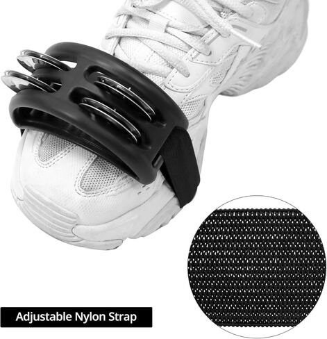 QWORK Tambourine Jinglers (4PCS) - Foot Percussion ​with Steel Jingle Bells, with Elastic Strap for Easy Use - Suitable for Various Musical Instruments and Events in Saudi Arabia