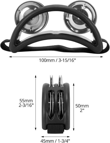 QWORK Tambourine Jinglers (4PCS) - Foot Percussion ​with Steel Jingle Bells, with Elastic Strap for Easy Use - Suitable for Various Musical Instruments and Events in Saudi Arabia