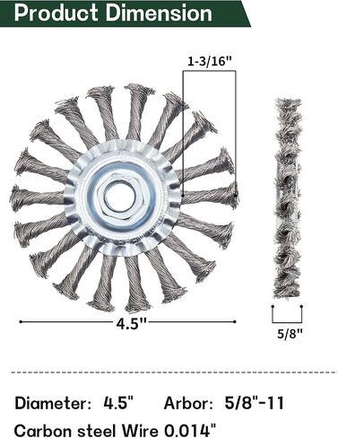 Wire Wheel Brush 4in for 4-1/2" Angle Grinder Rust Removal-2pcs | Crimped Steel 0.014", 5/8-11 Threads Arbor, Metal Paint Stain Cleaning Weld Deburring in Saudi Arabia