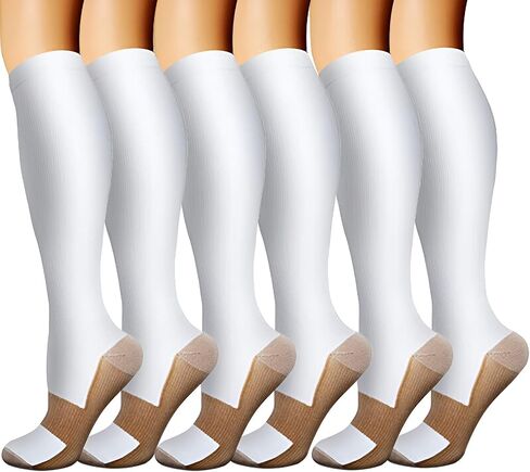 Copper Compression Socks for Women Men 6 Pairs, 15-20mmHg, Best for Athletic, Nurse, Travel, Running in Saudi Arabia