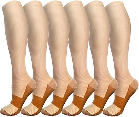 Copper Compression Socks for Women Men 6 Pairs, 15-20mmHg, Best for Athletic, Nurse, Travel, Running in Saudi Arabia