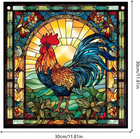 نافذة الديك الشنق الاكريليك الديك suncatcher لوحات الزجاج الملون جدار ديكور للداخلية، هدية مثالية لبيت جديد ديكور المنزل لأمي الجدة زوجة المعلم in Saudi Arabia