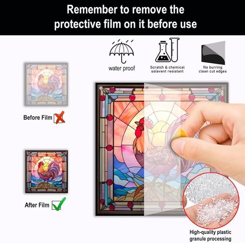 نافذة الديك الشنق الاكريليك الديك suncatcher لوحات الزجاج الملون جدار ديكور للداخلية، هدية مثالية لبيت جديد ديكور المنزل لأمي الجدة زوجة المعلم in Saudi Arabia