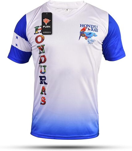 قميص كرة القدم Fury Camiseta de Futbol de Honduras - قميص كرة قدم هندوراس - قميص كرة قدم هندوراس للرجال/الرجال/النساء/للجنسين (الولايات المتحدة، ألفا، 3X-Large، عادي، عادي)، مسامي in Kuwait