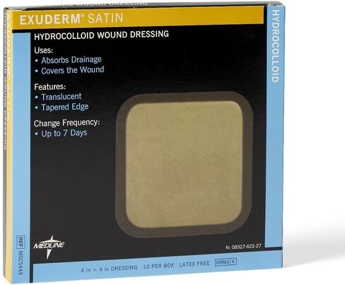 Medline Exuderm Satin Hydrocolloid Wound Dressings, 2 Inches x 2 Inches, Low Profile, Moist Healing, Box of 20 Each in Saudi Arabia