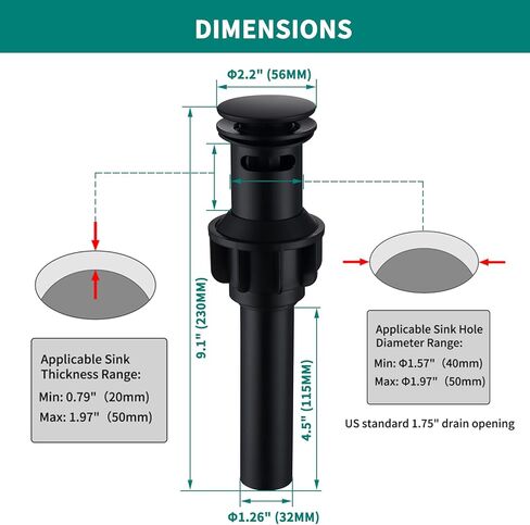 صنبور الحمام الأسود، صنبور حوض الحمام، صنبور ثقب واحد 【جميع الفولاذ المقاوم للصدأ SUS304 】مقبض واحد، صنابير الغرور ذات فتحة واحدة لحوض الحمام، صنبور حمام أسود غير لامع بدون رصاص، SF3-BK in Kuwait