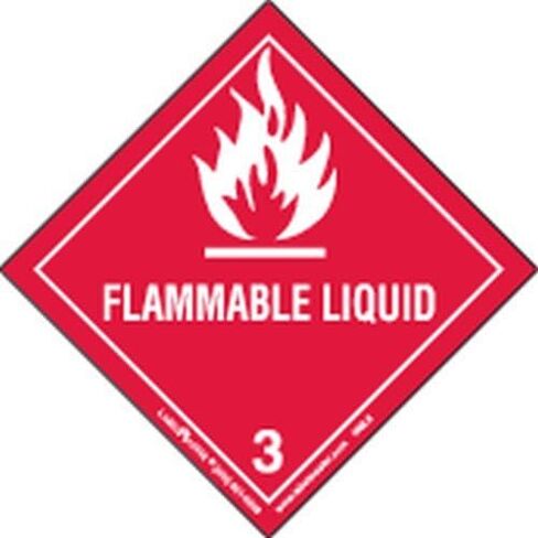 Labelmaster HML6S Flammable Liquid Worded Label, Paper, Hazmat, 4" x 4" (Pack of 50) in Saudi Arabia