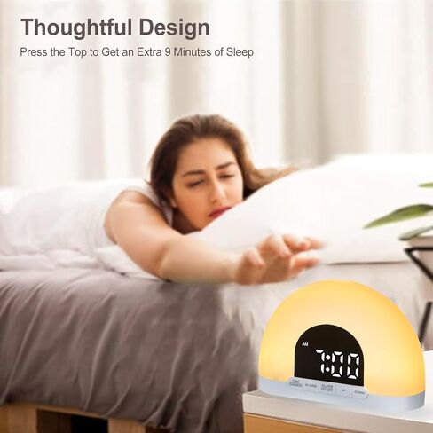 Sunrise Alarm Clock,Simulated Sunrise Ambient Lighting,Alarm Clocks for Bedrooms,Kids Alarm Clock,Alarm Clock for Kids in Saudi Arabia