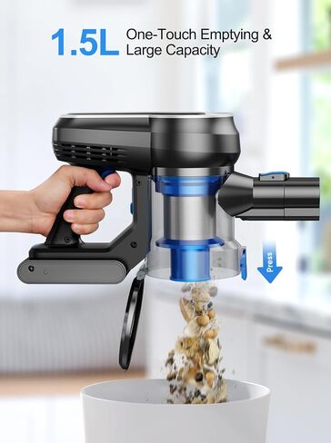 Cordless Vacuum Cleaner, 40KPA Powerful Vacuum Cleaners for Home with LED Display, Up to 55 Mins Runtime, 1.5L Dust Cup, Lightweight Stick Vacuum Cleaner for Pet Hair, Carpet, Hardwood in Saudi Arabia