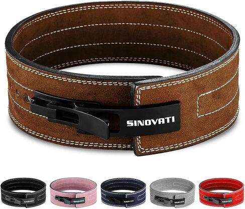 Weight-lifting belt for men with lever buckle, gym belt for women, lever belt of genuine leather, heavy duty deadlift belt / squat belt for Powerlifting Strength Training Bodybuilding, 8.5cm / 10cm Height in Saudi Arabia