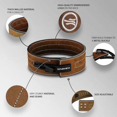 Weight-lifting belt for men with lever buckle, gym belt for women, lever belt of genuine leather, heavy duty deadlift belt / squat belt for Powerlifting Strength Training Bodybuilding, 8.5cm / 10cm Height in Saudi Arabia