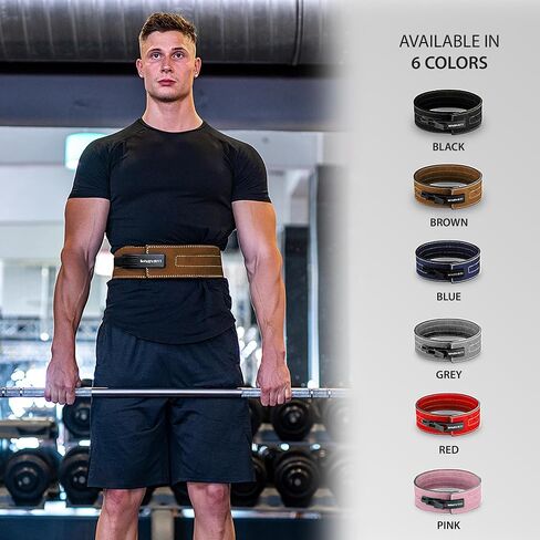 Weight-lifting belt for men with lever buckle, gym belt for women, lever belt of genuine leather, heavy duty deadlift belt / squat belt for Powerlifting Strength Training Bodybuilding, 8.5cm / 10cm Height in Saudi Arabia