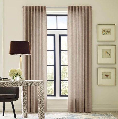 Sunbrella Taylor Light Filtering Curtains | 50 in. W X 84 in. L | White | Fade Proof Drapes with UV Protection | Versatile Hanging Options for Home Decor | Single Curtain Panel in Saudi Arabia