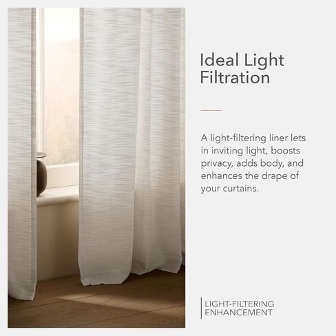 Sunbrella Taylor Light Filtering Curtains | 50 in. W X 84 in. L | White | Fade Proof Drapes with UV Protection | Versatile Hanging Options for Home Decor | Single Curtain Panel in Saudi Arabia