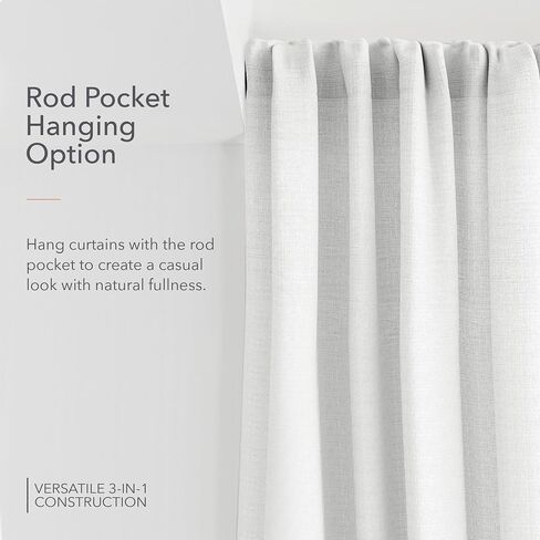 Sunbrella Taylor Light Filtering Curtains | 50 in. W X 84 in. L | White | Fade Proof Drapes with UV Protection | Versatile Hanging Options for Home Decor | Single Curtain Panel in Saudi Arabia