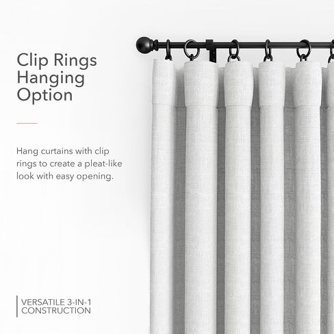 Sunbrella Taylor Light Filtering Curtains | 50 in. W X 84 in. L | White | Fade Proof Drapes with UV Protection | Versatile Hanging Options for Home Decor | Single Curtain Panel in Saudi Arabia