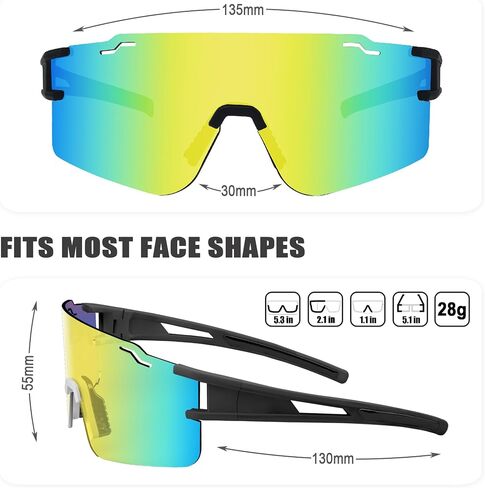 Sports Polarized Sunglasses Men Women Youth UV400 Protection, Kids Baseball Sunglasses Cycling Running Softball in Saudi Arabia