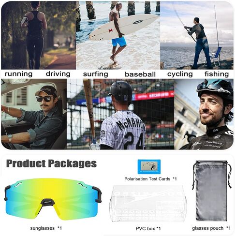 Sports Polarized Sunglasses Men Women Youth UV400 Protection, Kids Baseball Sunglasses Cycling Running Softball in Saudi Arabia