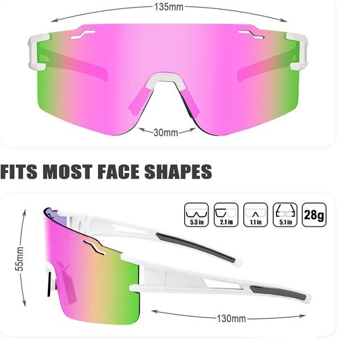 Sports Polarized Sunglasses Men Women Youth UV400 Protection, Kids Baseball Sunglasses Cycling Running Softball in Saudi Arabia