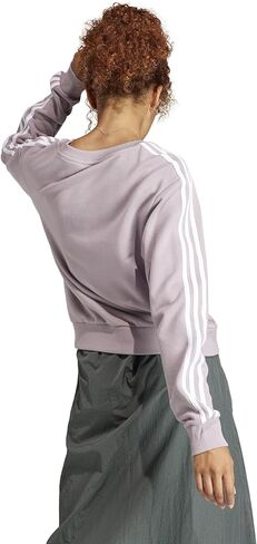 adidas Essentials 3-Stripes V-Neck Sweatshirt Preloved Fig MD in Saudi Arabia