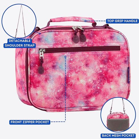 J World New York Cody Kids Lunch Bag. Cute Insulated Lunch-Box, Purple Galaxy in Saudi Arabia