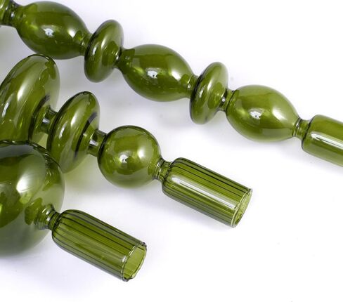 Three Pieces Glass Candle Holder, Table Decoration, Conical Contemporary Style Candle Holder, Suitable for Wedding Decoration, Family Dinner Party, Home Decoration(Green) in Saudi Arabia