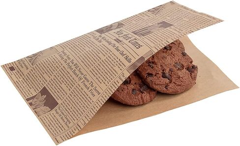 Restaurantware Bag Tek 6.25" x 4.75" Double Open Bags 100 Small Deli Paper Sheets - Disposable Greaseproof Newsprint Paper Deli Wrap Liners For Snacks Cookies And More in Saudi Arabia