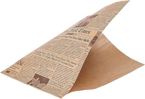 Restaurantware Bag Tek 6.25" x 4.75" Double Open Bags 100 Small Deli Paper Sheets - Disposable Greaseproof Newsprint Paper Deli Wrap Liners For Snacks Cookies And More in Saudi Arabia