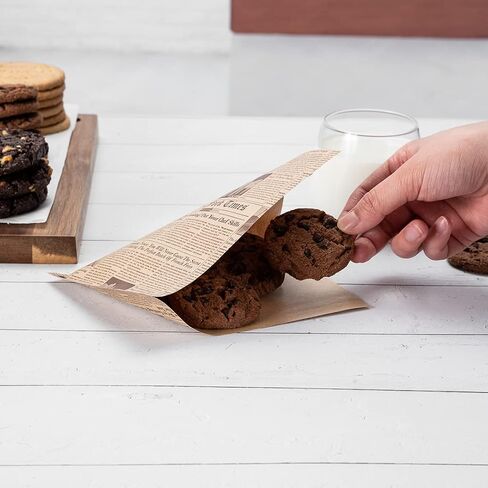 Restaurantware Bag Tek 6.25" x 4.75" Double Open Bags 100 Small Deli Paper Sheets - Disposable Greaseproof Newsprint Paper Deli Wrap Liners For Snacks Cookies And More in Saudi Arabia
