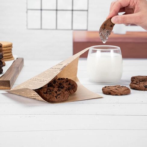 Restaurantware Bag Tek 6.25" x 4.75" Double Open Bags 100 Small Deli Paper Sheets - Disposable Greaseproof Newsprint Paper Deli Wrap Liners For Snacks Cookies And More in Saudi Arabia