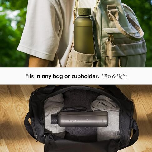 KIVY Clear water bottle 32oz [Lightweight & Shatterproof] Slim water bottles screw top - Transparent water bottle clear plastic water bottles - Skinny water bottle aesthetic - Bpa free, Cream White in Kuwait