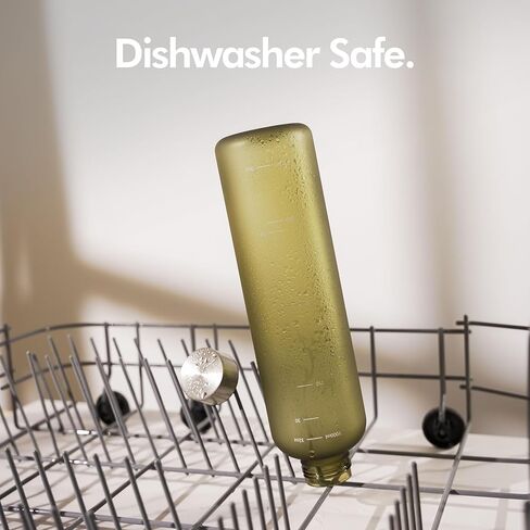 KIVY Clear water bottle 32oz [Lightweight & Shatterproof] Slim water bottles screw top - Transparent water bottle clear plastic water bottles - Skinny water bottle aesthetic - Bpa free, Cream White in Kuwait