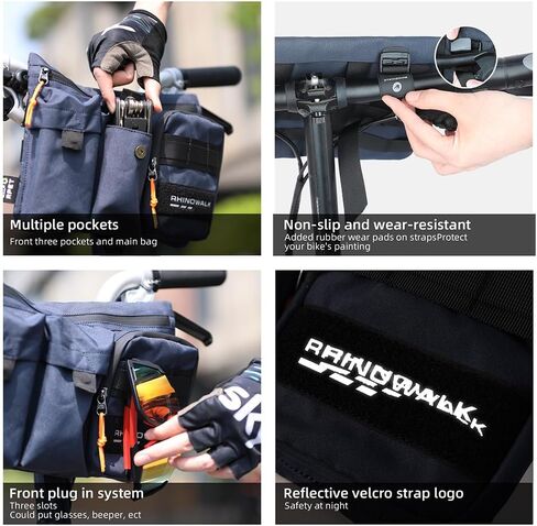 Rhinowalk Bike Handlebar Bag Bicycle Front Bag Bike Handle Bag Shoulder Bag Stylish (Blue) in Saudi Arabia