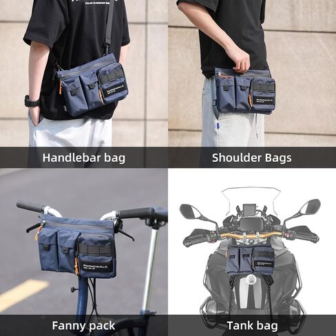 Rhinowalk Bike Handlebar Bag Bicycle Front Bag Bike Handle Bag Shoulder Bag Stylish (Blue) in Saudi Arabia