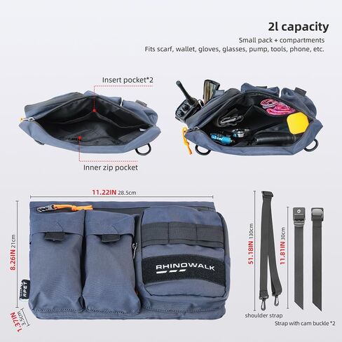 Rhinowalk Bike Handlebar Bag Bicycle Front Bag Bike Handle Bag Shoulder Bag Stylish (Blue) in Saudi Arabia