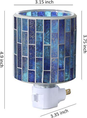 Mosaic Glass Plug-in Fragrance Wax Melt Warmer, Decorative Pluggable Night Light (Fan Shape Mermaid) in Saudi Arabia