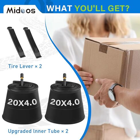 20/26 x 4.0 Inch Bike Tube, 2 Pack Fat Bike Tire Tube with AV 32mm Schrader Valve Stem, Fat Tire Bike Inner Tubes Replacement kits for Mountain Bikes Electric Bicycle Fat Beach Bikes Snowmobile in Saudi Arabia