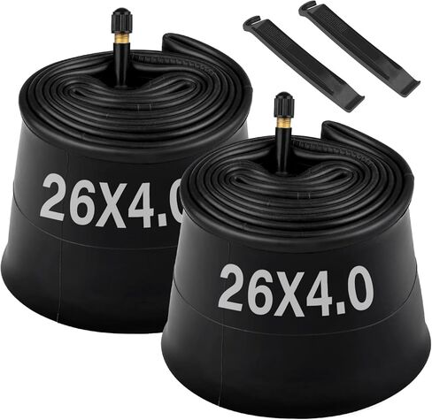 أنبوب دراجة مقاس 20/26 × 4.0 بوصة، عبوتان من أنبوب إطار الدراجة السميكة مع ساق صمام شريدر AV 32 مم، مجموعات استبدال الأنابيب الداخلية للدراجة ذات الإطارات الدهنية للدراجات الجبلية والدراجات الكهربائية ودراجات الشاطئ السميكة وعربات الثلج in Kuwait