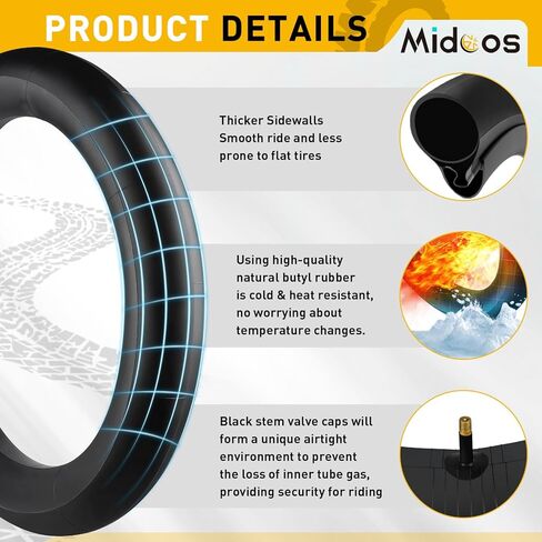 أنبوب دراجة مقاس 20/26 × 4.0 بوصة، عبوتان من أنبوب إطار الدراجة السميكة مع ساق صمام شريدر AV 32 مم، مجموعات استبدال الأنابيب الداخلية للدراجة ذات الإطارات الدهنية للدراجات الجبلية والدراجات الكهربائية ودراجات الشاطئ السميكة وعربات الثلج in Kuwait