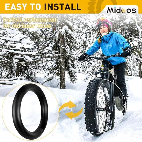 أنبوب دراجة مقاس 20/26 × 4.0 بوصة، عبوتان من أنبوب إطار الدراجة السميكة مع ساق صمام شريدر AV 32 مم، مجموعات استبدال الأنابيب الداخلية للدراجة ذات الإطارات الدهنية للدراجات الجبلية والدراجات الكهربائية ودراجات الشاطئ السميكة وعربات الثلج in Kuwait