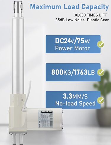 DIHOOL طقم المحرك الخطي 24 فولت 6 "بوصة 3.3 مللي متر/ثانية 8000N 1700lb موتور تيار مباشر محركات الحركة الخطية الكهربائية in Kuwait