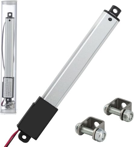 محرك خطي صغير 4 بوصة 4 بوصة 12 فولت 96N/21.6 رطل سرعة المحرك الخطي الكهربائي الصغير 0.37 بوصة/ثانية مع دعامات تثبيت، للروبوتات، أتمتة المنزل in Kuwait