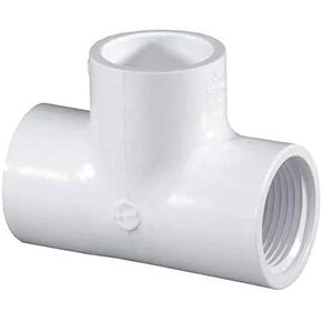 3/4 PVC Tee Sch 40 - PVC Socket Tee - 3/4 Inch Slip Socket x 3/4 Inch Slip Socket x 3/4 Inch Slip Socket - PVC 3/4 Inch Adapter Pipe Fitting - PVC Pipe Connectors for Home Sewer Plumbing Water Line